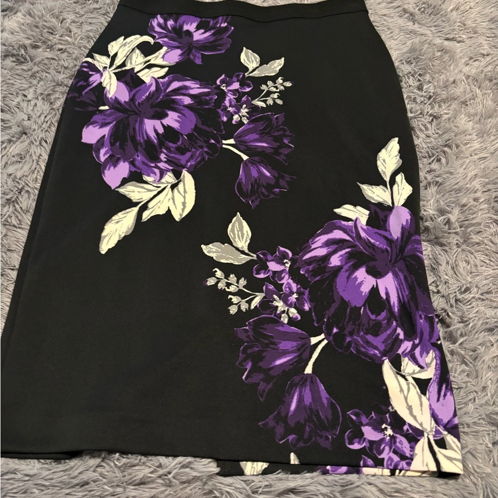 Floral Black and Purple Women's Skirt
